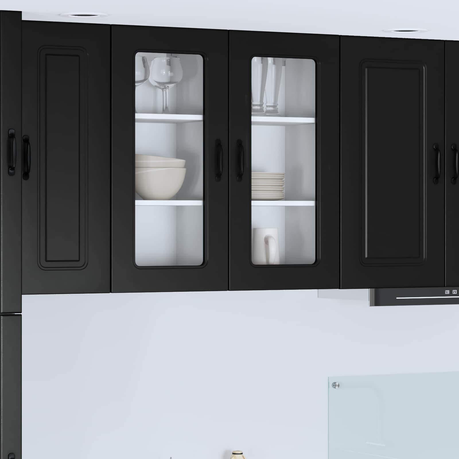 Painel de lava-louça kalmar 2 unid. preto derivados de madeira