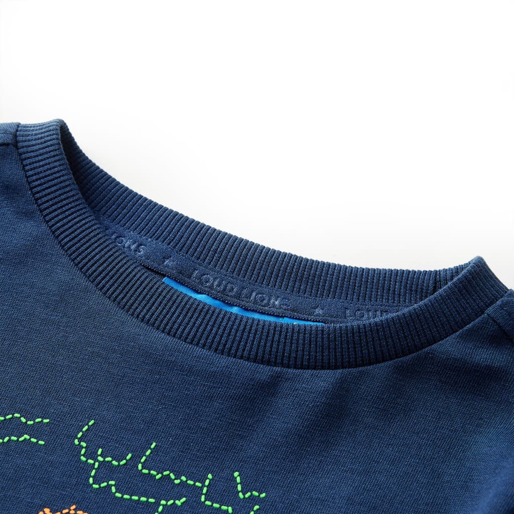 T-shirt de manga comprida para criança azul-marinho 92