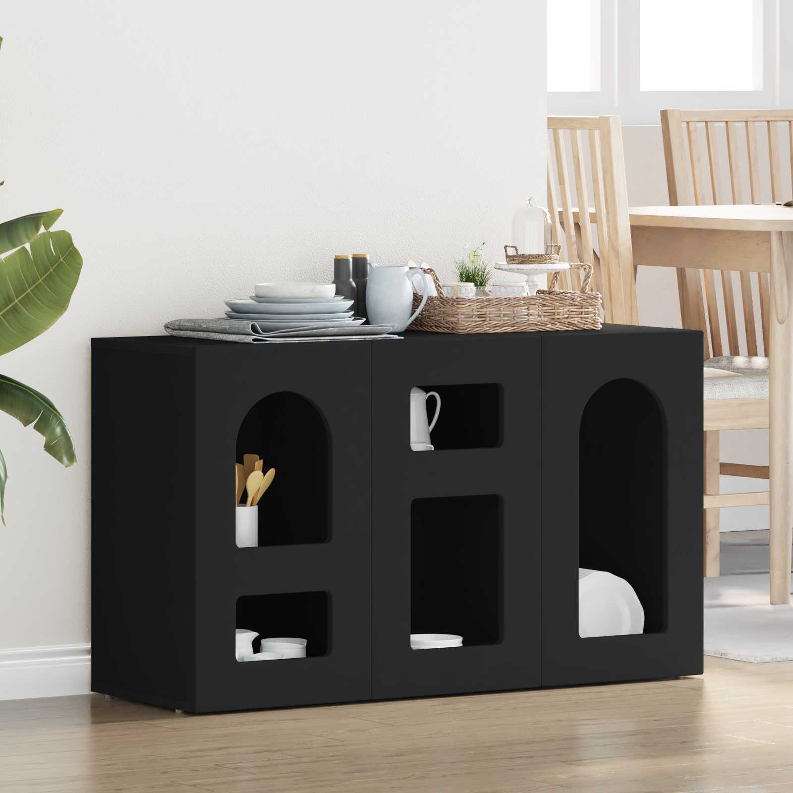 Buffet elst preto 100 x 35 x 59 cm derivados de madeira