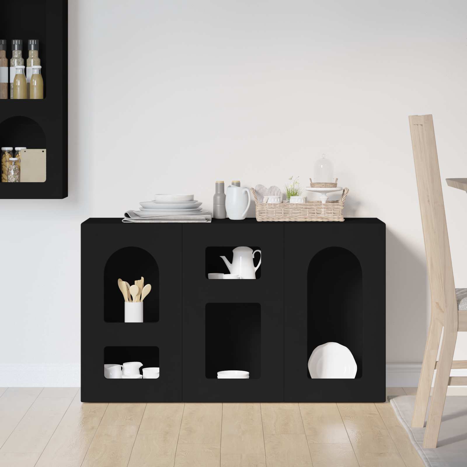 Buffet elst preto 100 x 35 x 59 cm derivados de madeira
