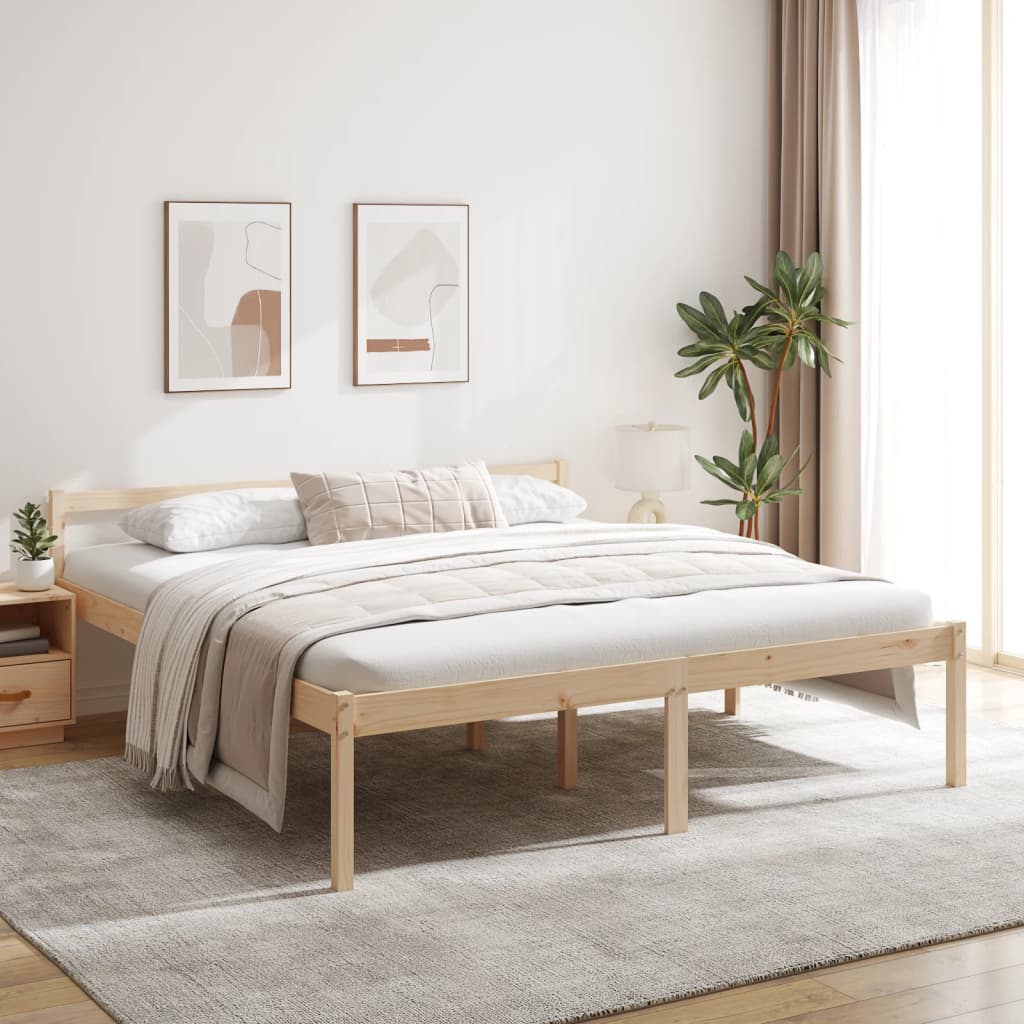 Cama para idosos 200x200 cm pinho maciço