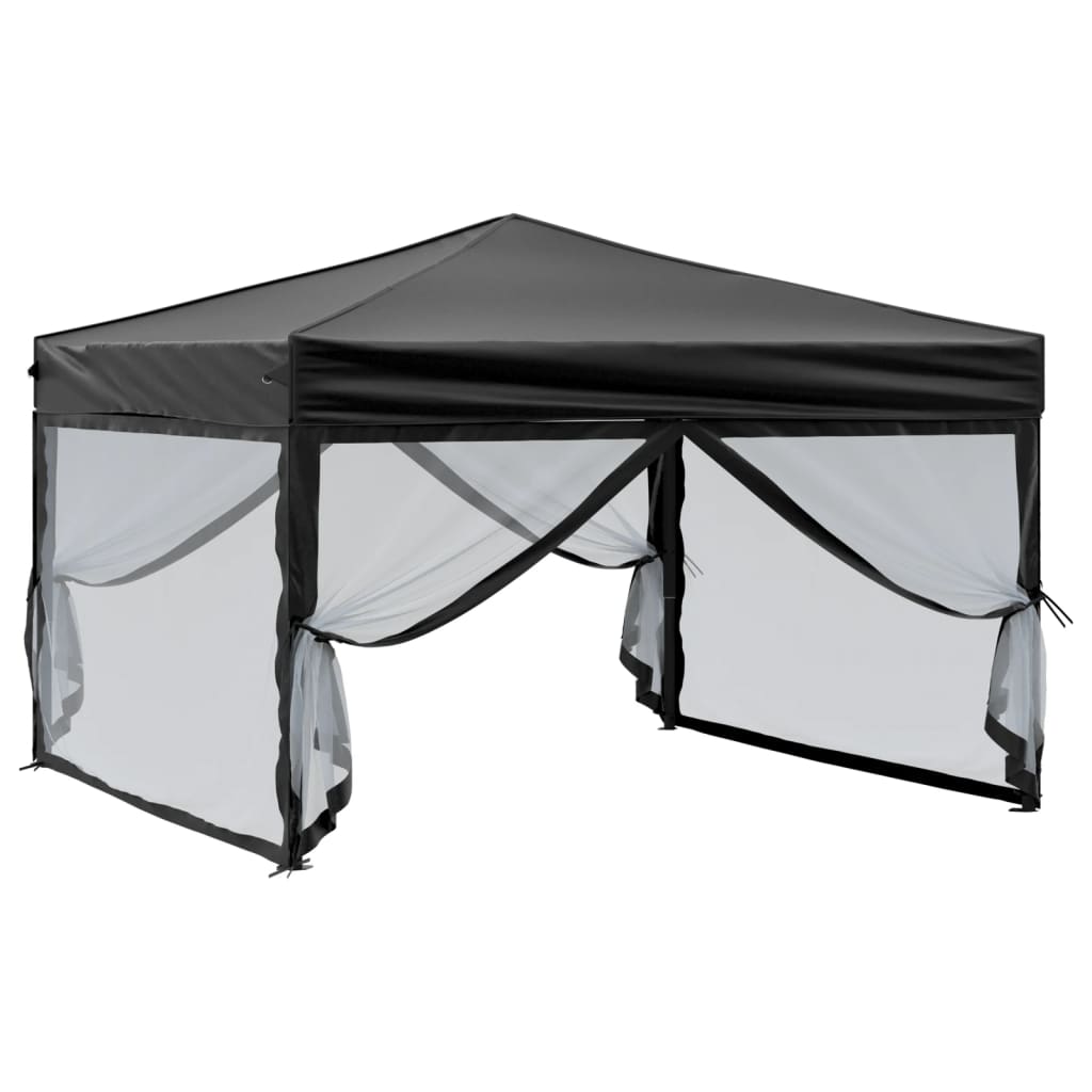 Tenda para festas dobrável com paredes laterais 3x3 m preto