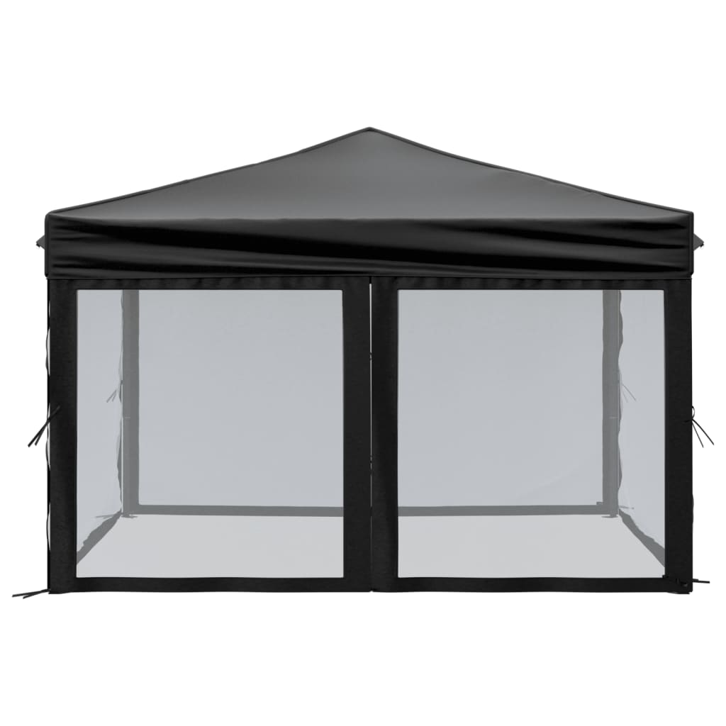 Tenda para festas dobrável com paredes laterais 3x3 m preto