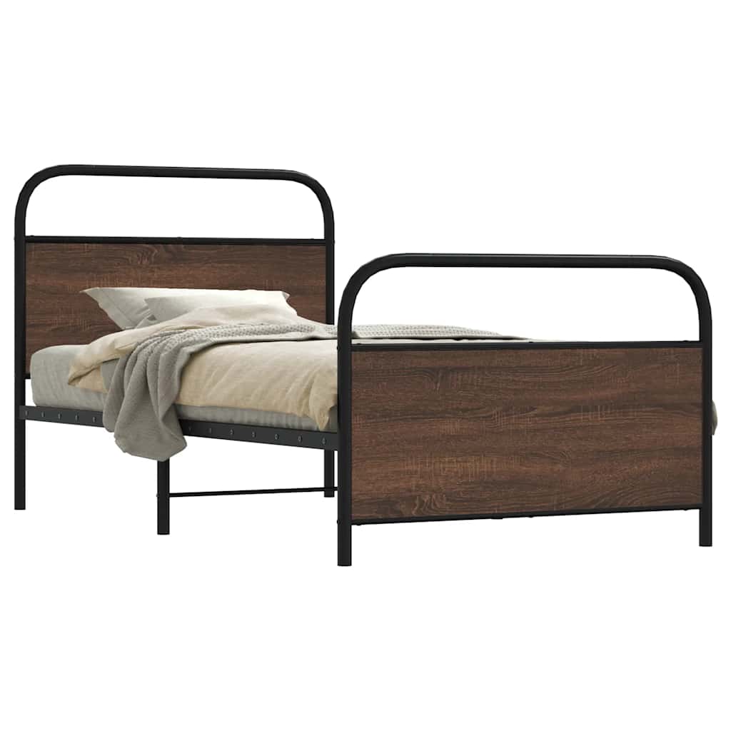 Estrutura cama s/ colchão derivados madeira carvalho castanho