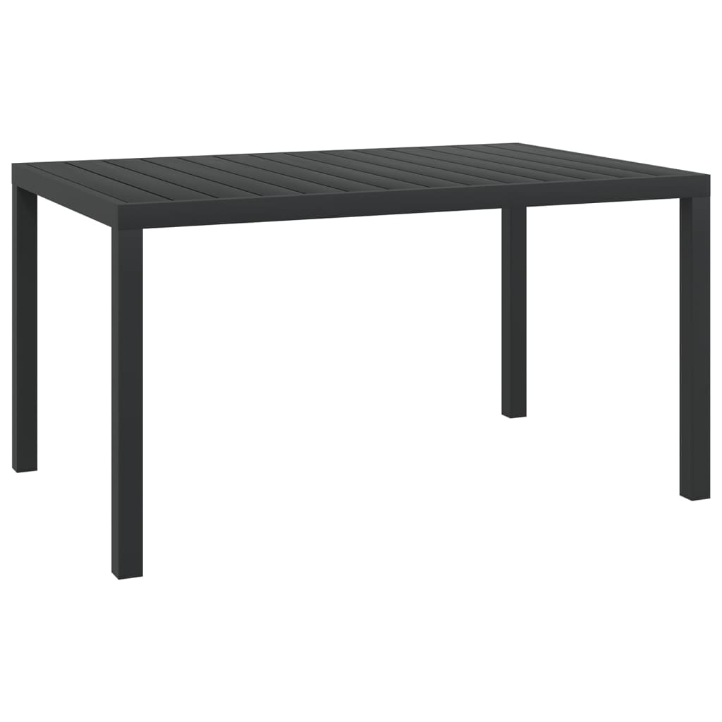 Mesa de jardim em alumínio e wpc 150x90x74 cm preto