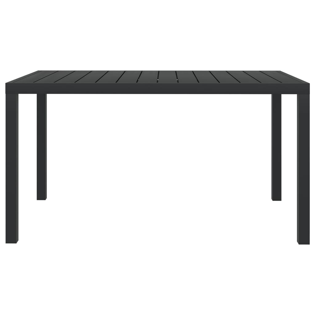 Mesa de jardim em alumínio e wpc 150x90x74 cm preto