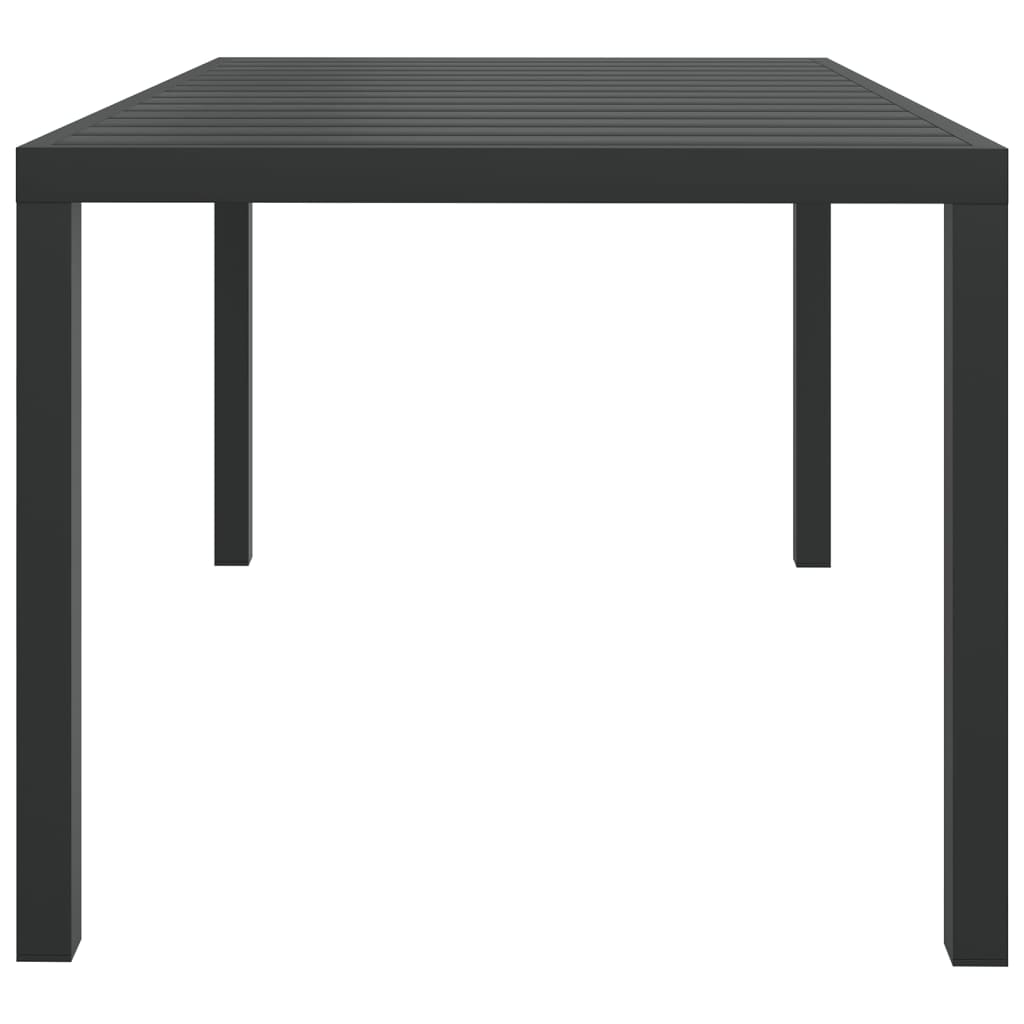 Mesa de jardim em alumínio e wpc 150x90x74 cm preto