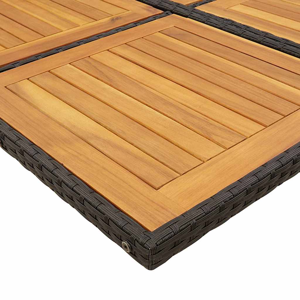 13 Pcs conjunto de jantar p/jardim com almofadões vime PE preto