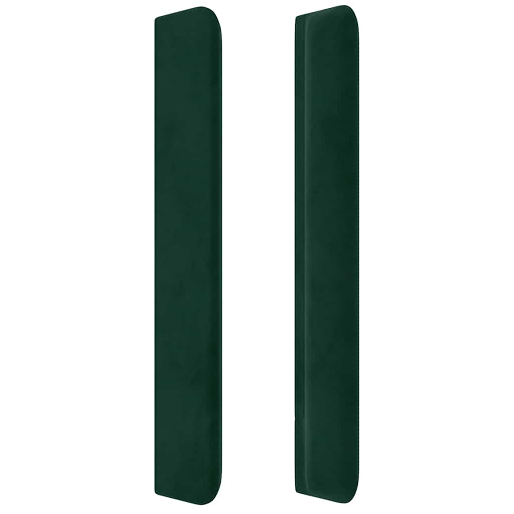 Cabeceira cama c/ abas veludo 183x16x118/128 cm verde-escuro