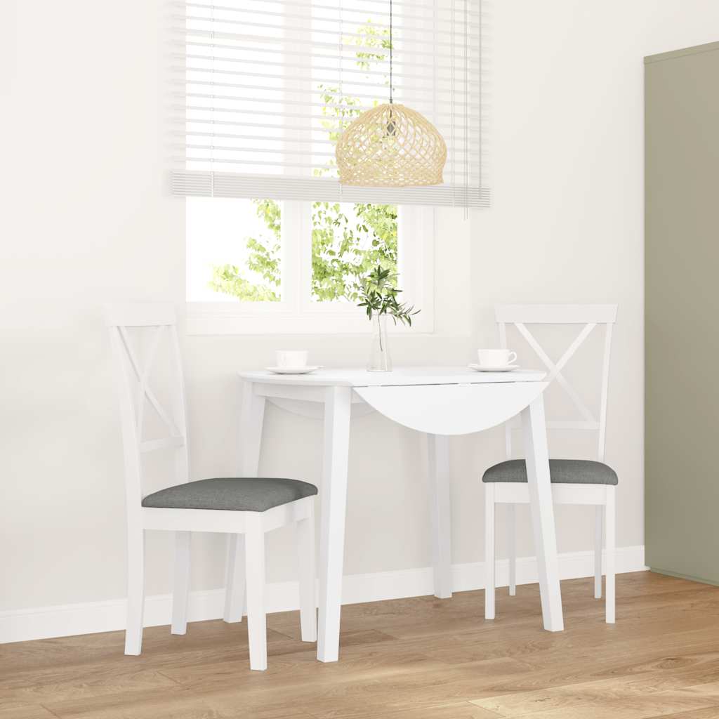 Cadeiras de jantar com almofadões 2 pcs madeira maciça branco