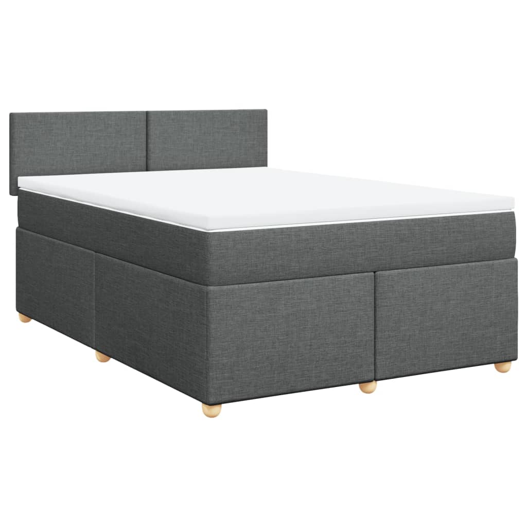 Cama com molas/colchão 140x200 cm tecido cinzento-escuro