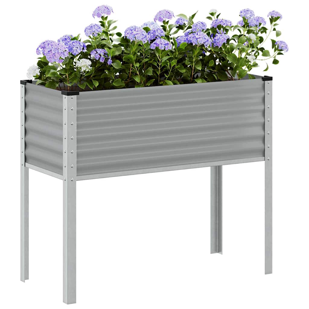Vaso/floreira de jardim 100x45x90 cm aço cinzento