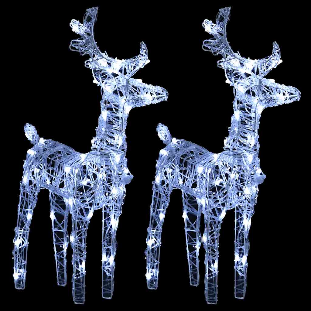 Renas de natal 2 pcs 80 luzes LED acrílico branco frio