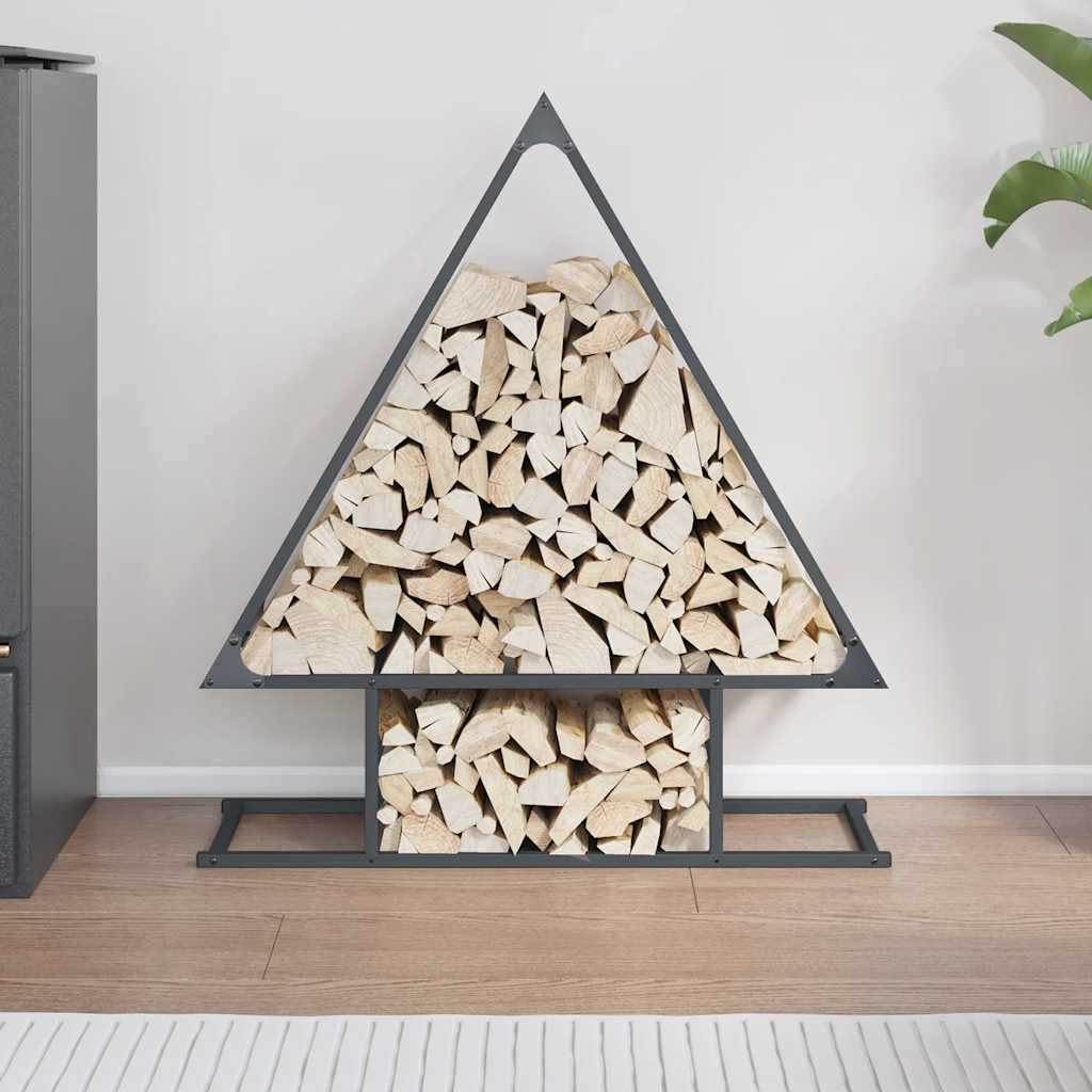 Suporte para lenha 80x25x90 cm aço laminado a frio antracite
