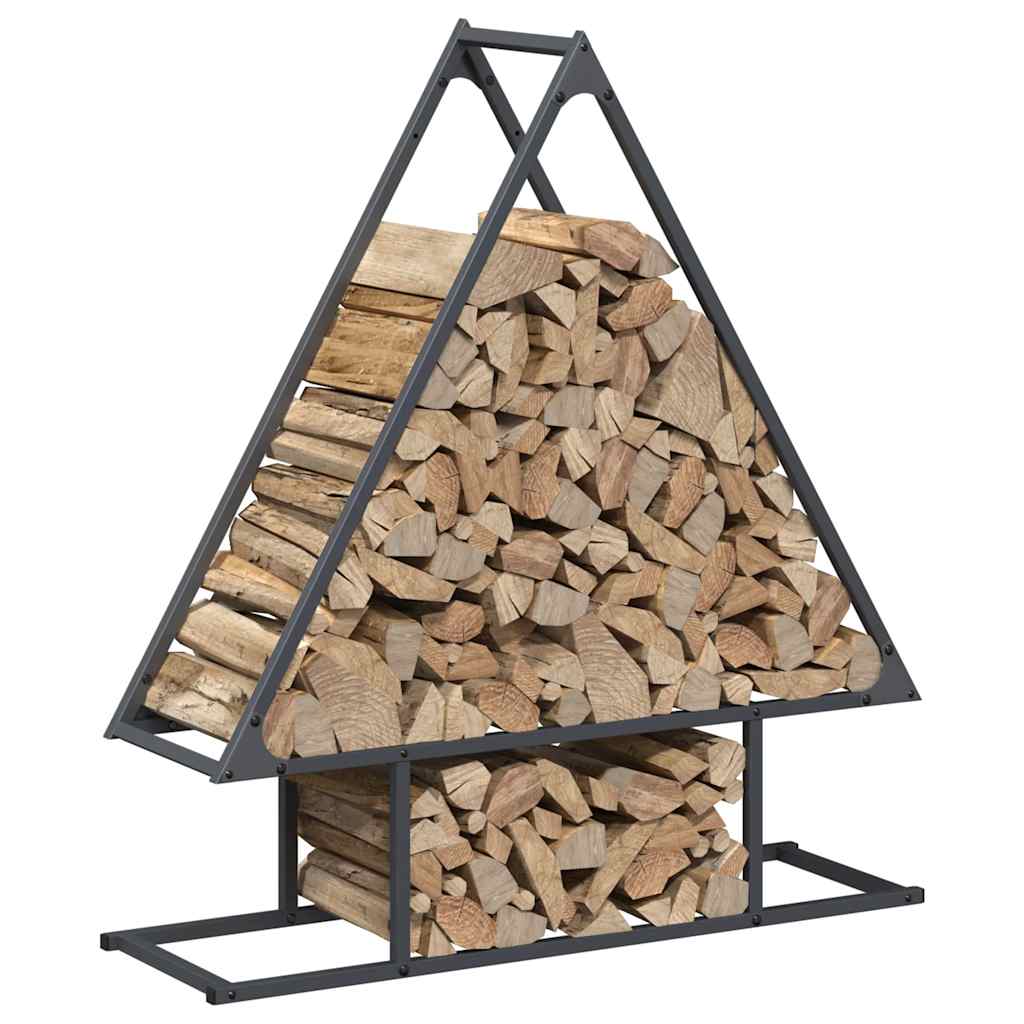 Suporte para lenha 80x25x90 cm aço laminado a frio antracite