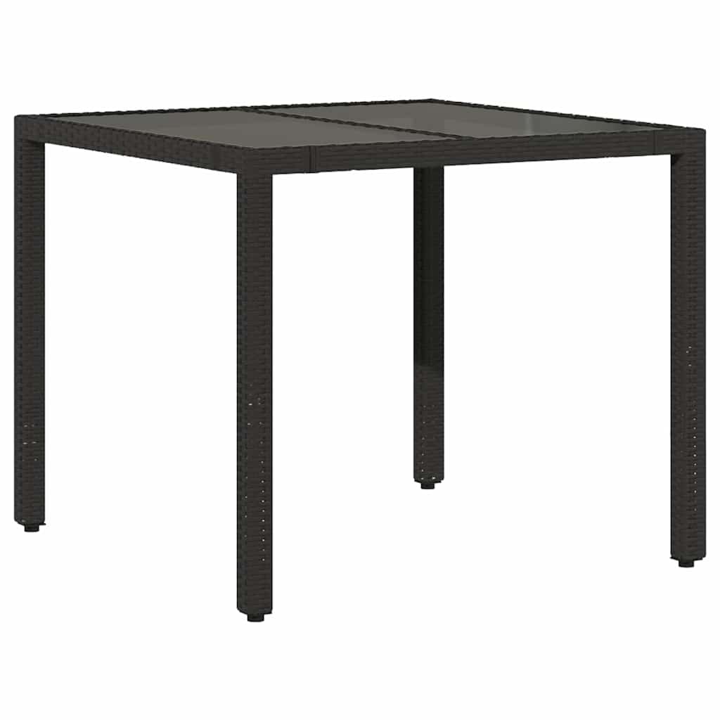 5 Pcs conjunto bistrô de jardim c/ almofadões vime PE preto