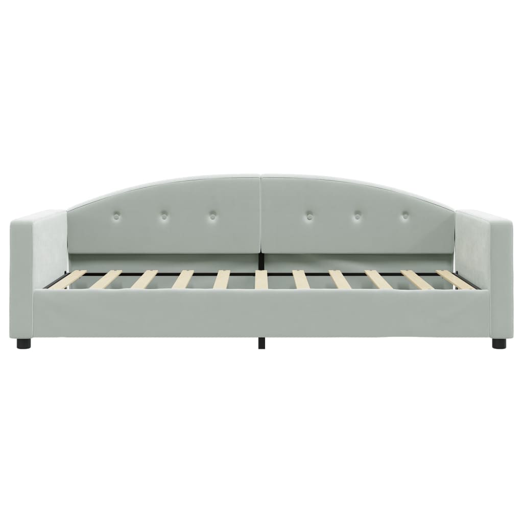 Sofá-cama 100x190 cm veludo cinzento-claro
