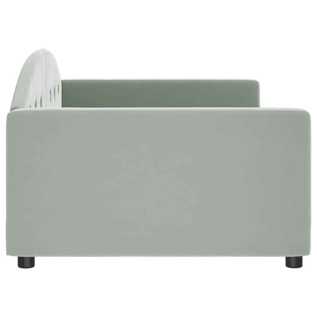 Sofá-cama 100x190 cm veludo cinzento-claro