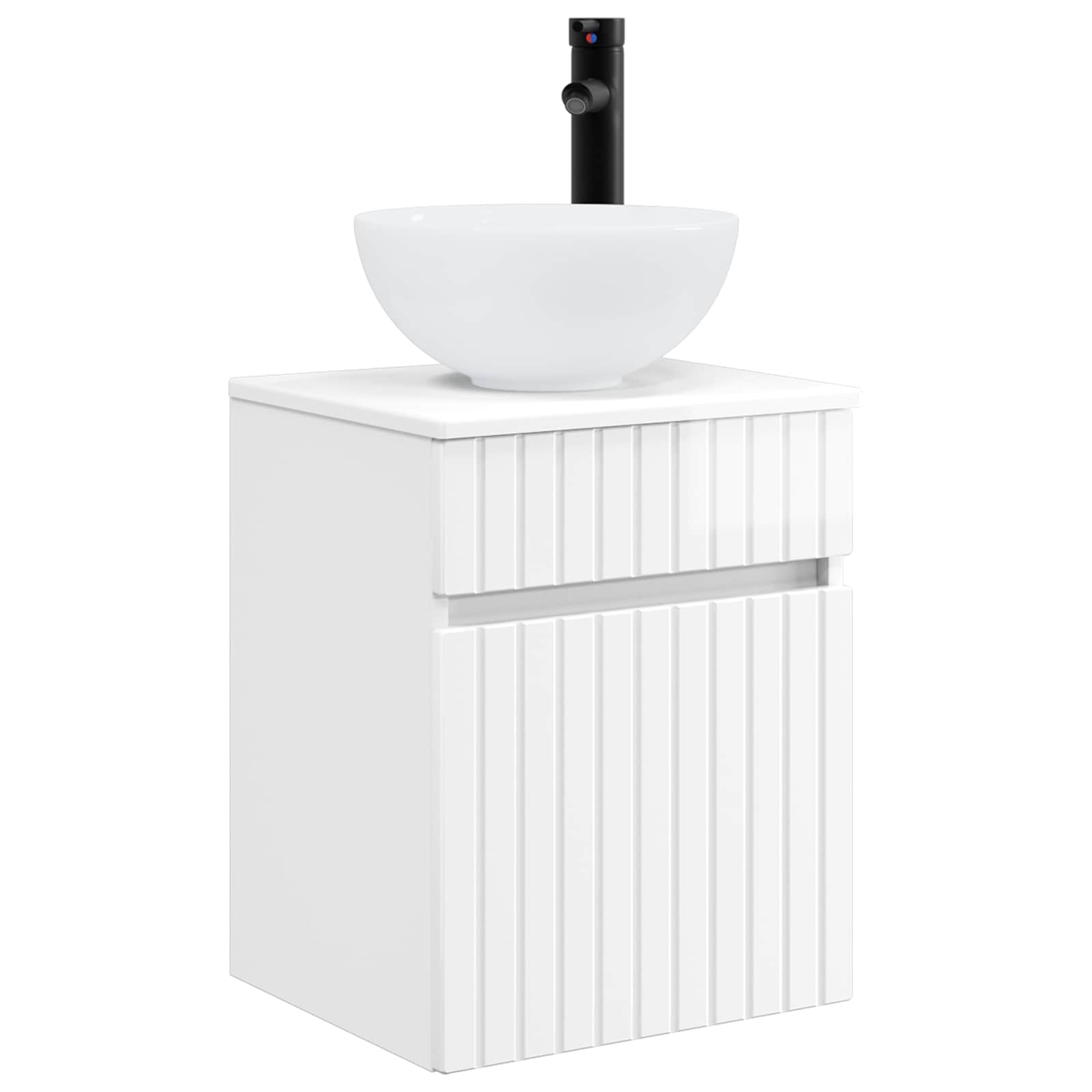 Vanidade de pia de parede branco brilhante 39 x 41 x 64,5 cm