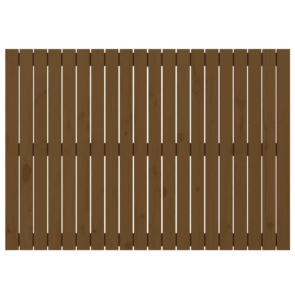 Cabeceira de parede 127,5x3x90 cm pinho maciço castanho-mel