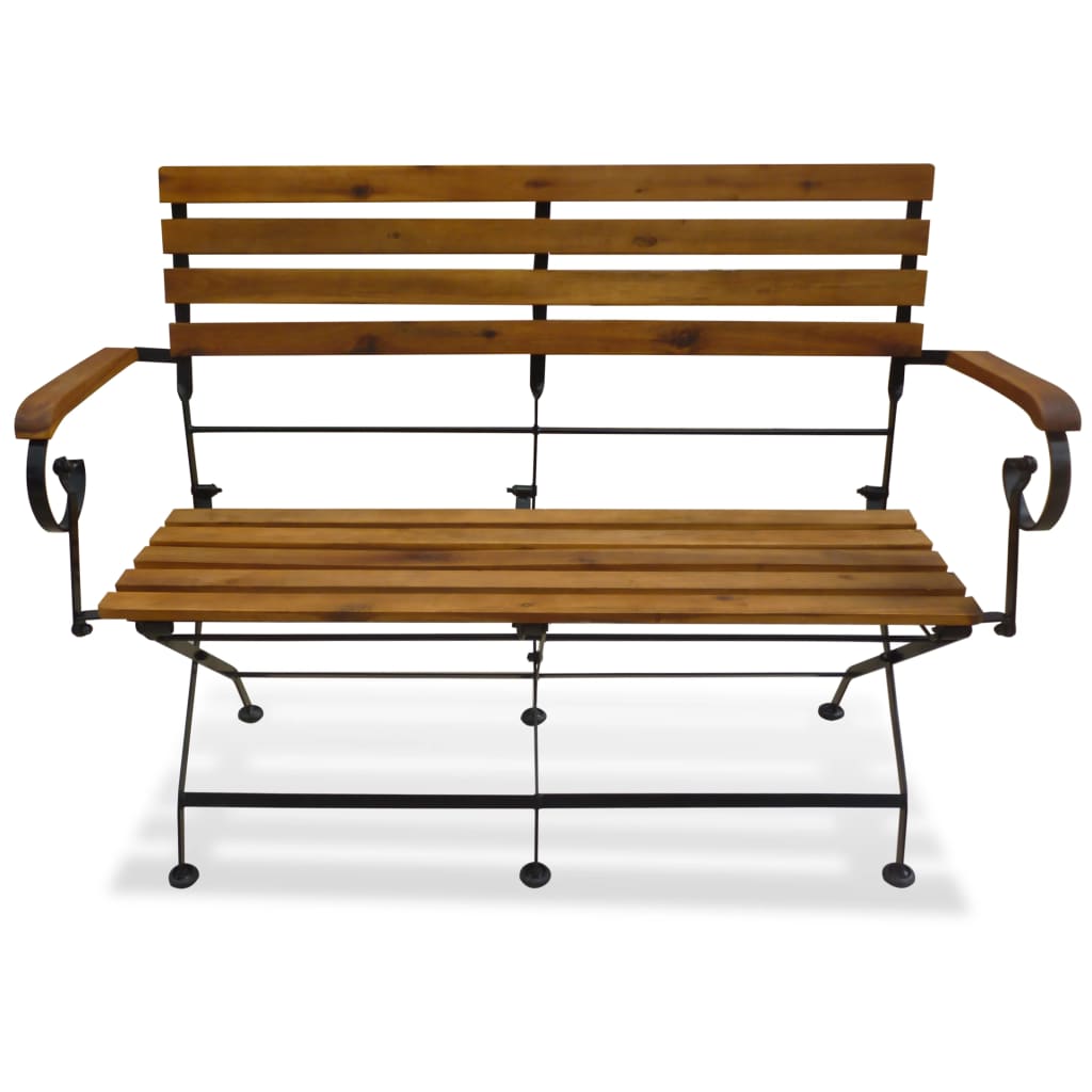 Banco de jardim dobrável 112 cm madeira acácia maciça