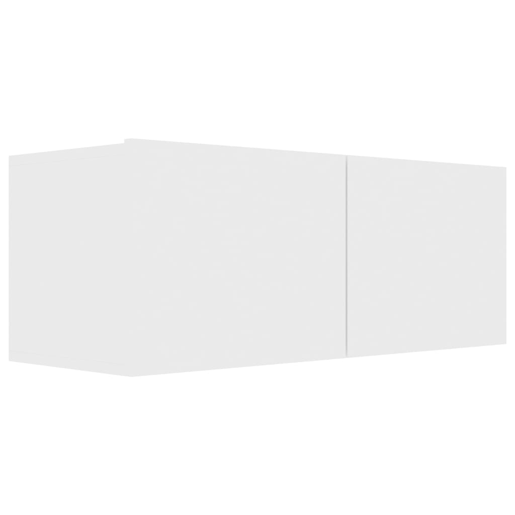 4 Pcs conjunto de móveis de TV derivados de madeira branco
