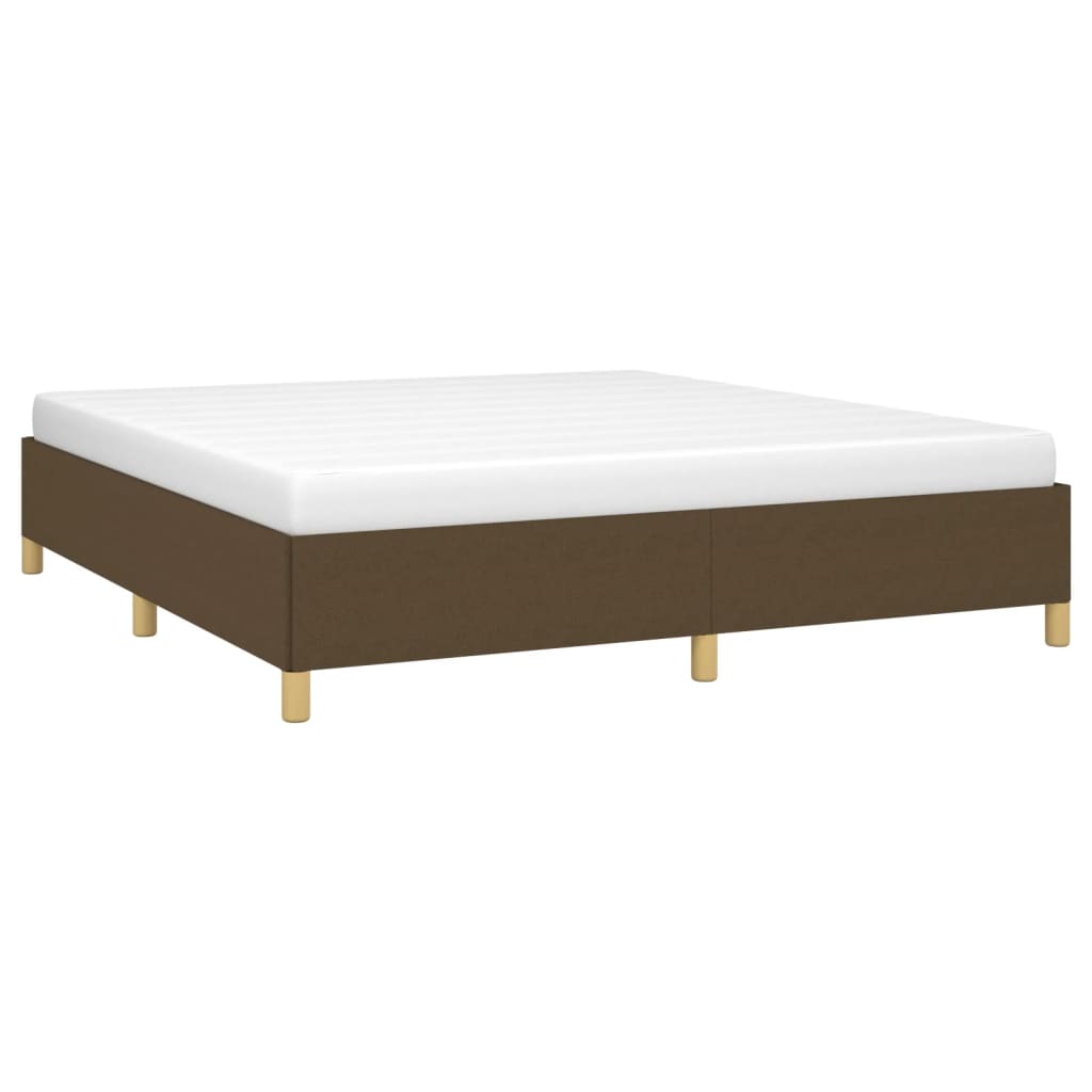 Estrutura de cama com molas 160x200 cm tecido castanho-escuro