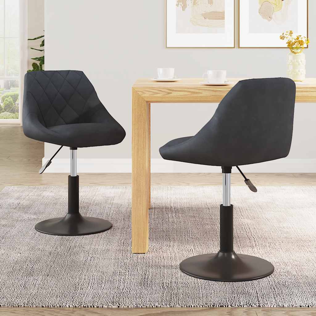 Cadeiras de jantar giratórias 2 pcs veludo cinzento-escuro