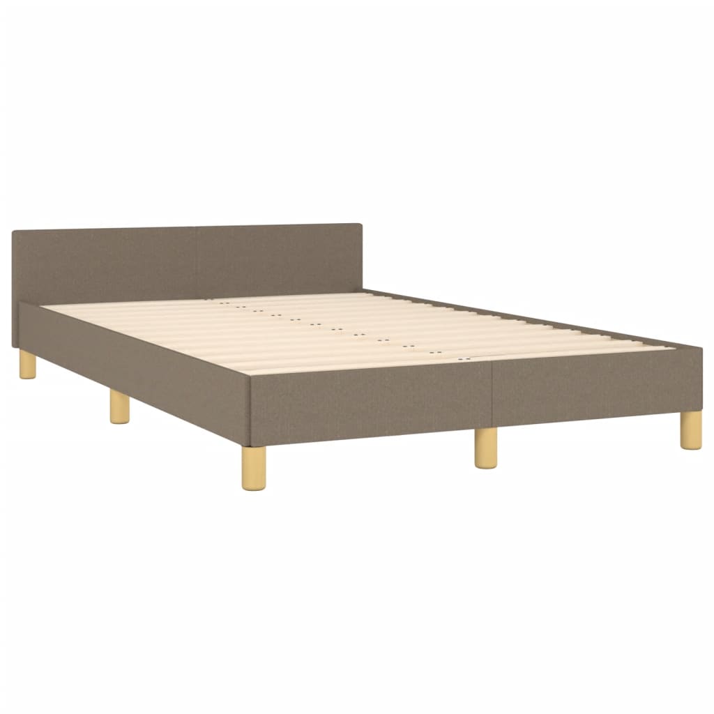 Estrutura de cama sem colchão 120x190cm tecido cinzento