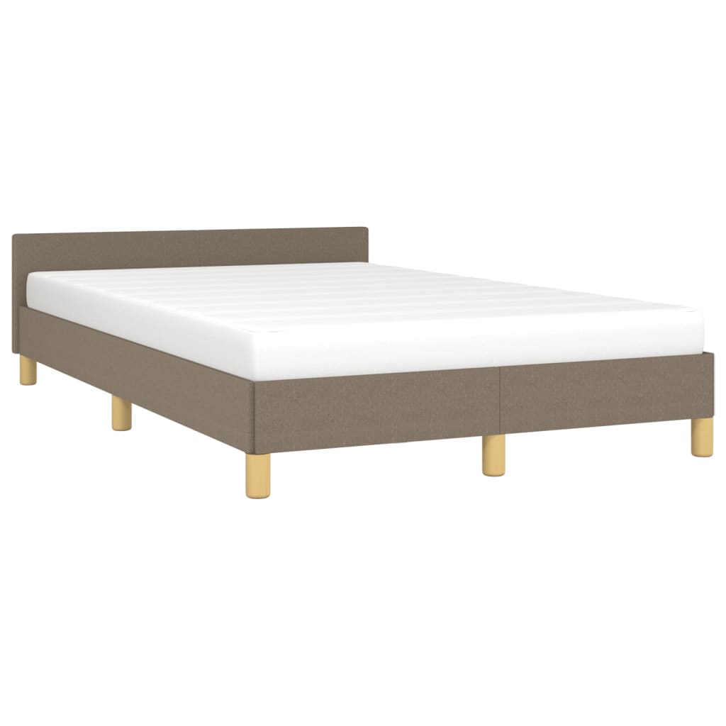 Estrutura de cama sem colchão 120x190cm tecido cinzento