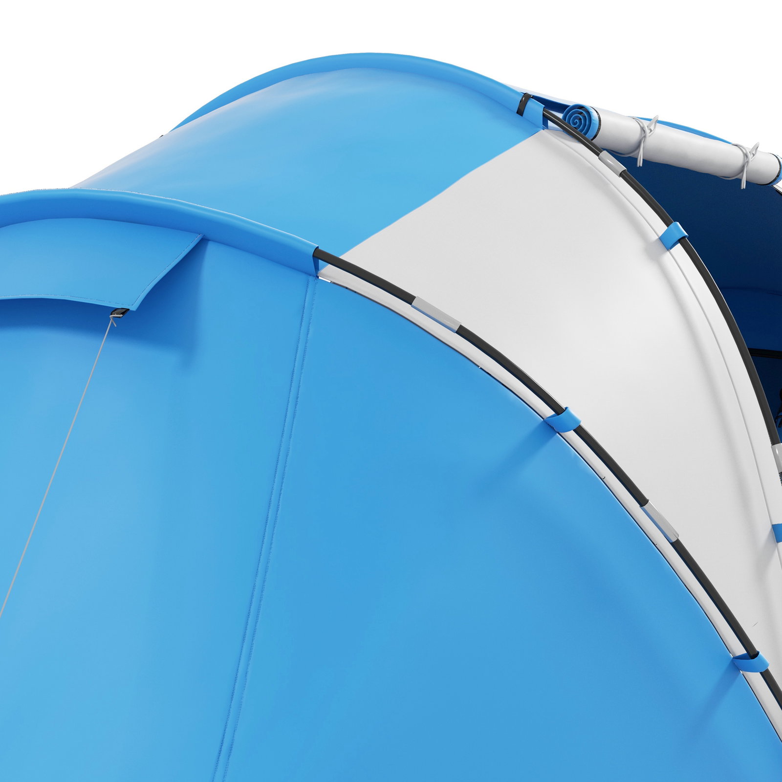 Tenda de campismo familiar para 4 pessoas tenda dobrável impermeável para praia parque 430x240x170 cm azul e branco