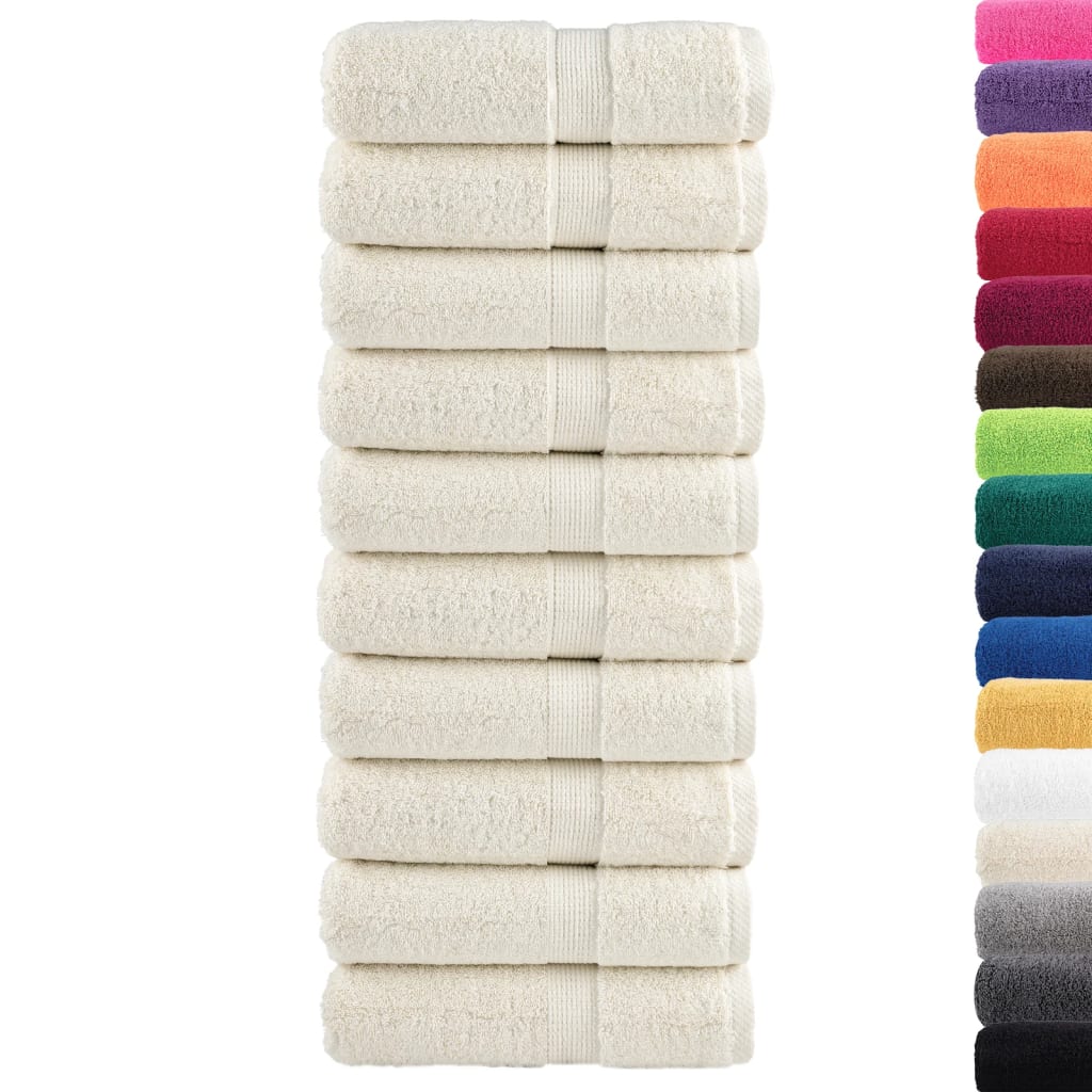 Toalhas de rosto premium solund 10 unidades creme 30x30 cm 600 g/m²