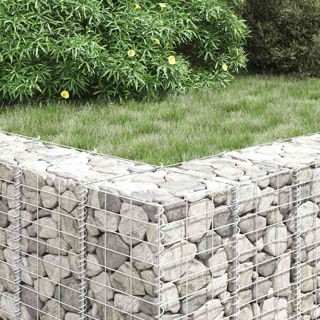 Canteiro/gabião elevado 3 pcs 30x30x100 cm ferro