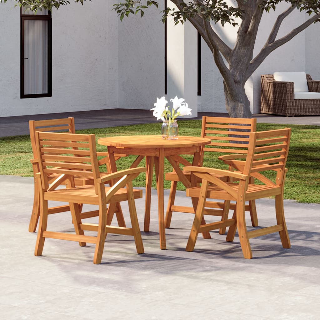 Conjunto de jantar p/ jardim 5 pcs madeira de acácia maciça