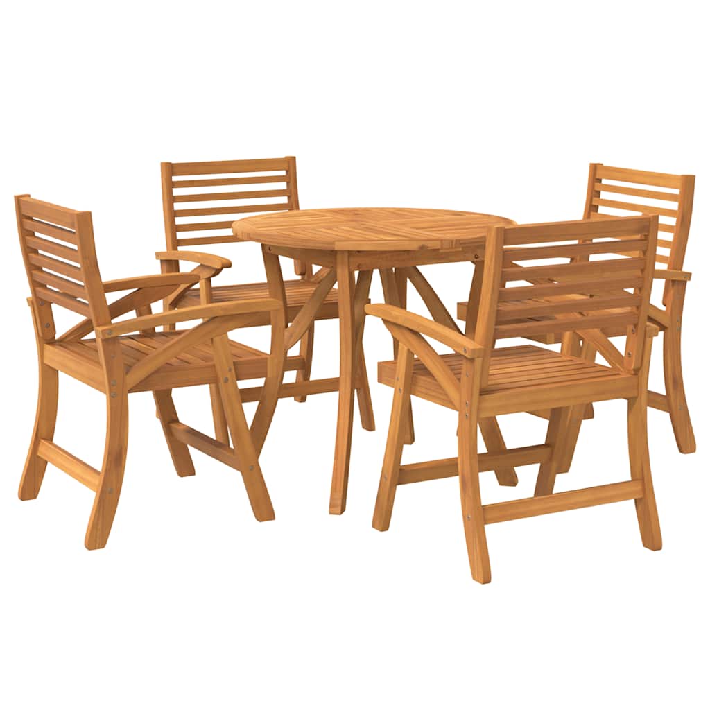 Conjunto de jantar p/ jardim 5 pcs madeira de acácia maciça