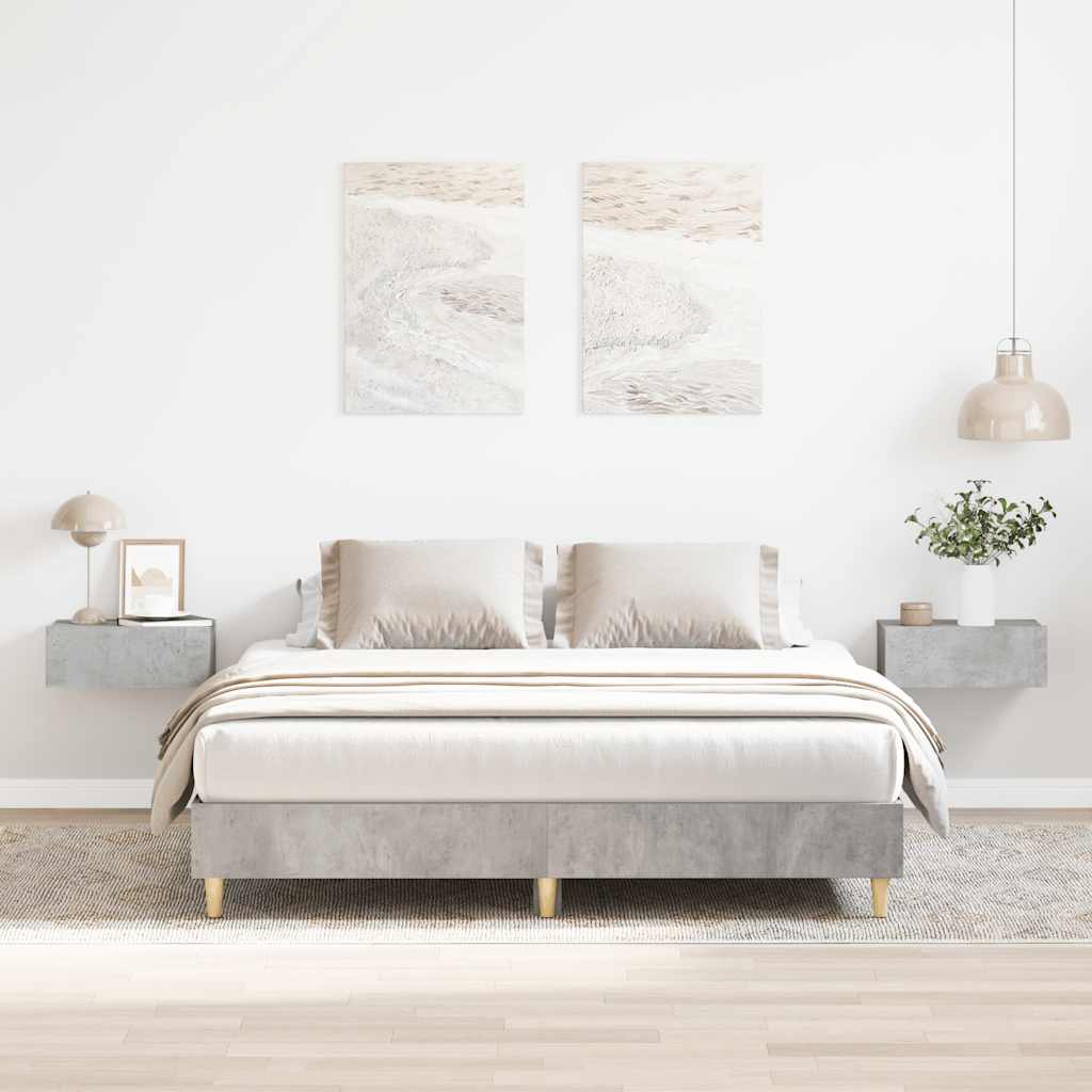 Estrutura de cama sem colchão 150x200 cm cinzento cimento