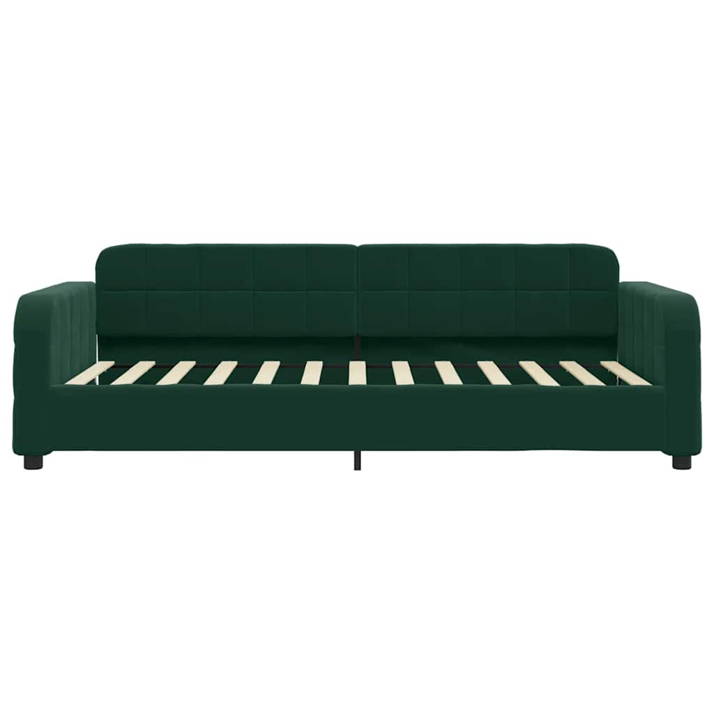 Sofá-cama 100x200 cm veludo verde-escuro