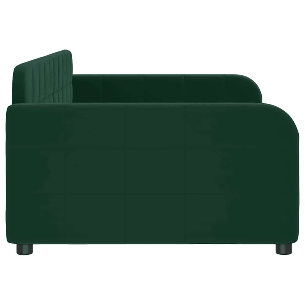 Sofá-cama 100x200 cm veludo verde-escuro