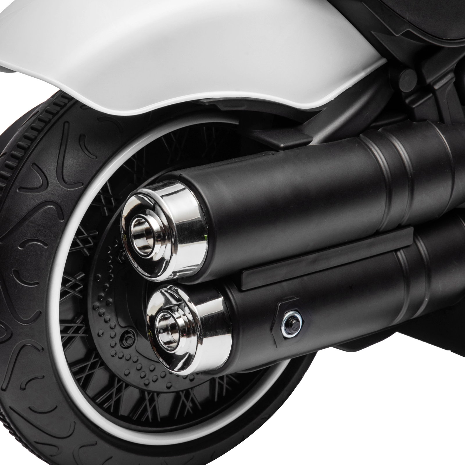 Motocicleta elétrica para crianças de 18-36 meses com bateria 6v farol e rodas auxiliares removíveis 76x42x57 cm branca