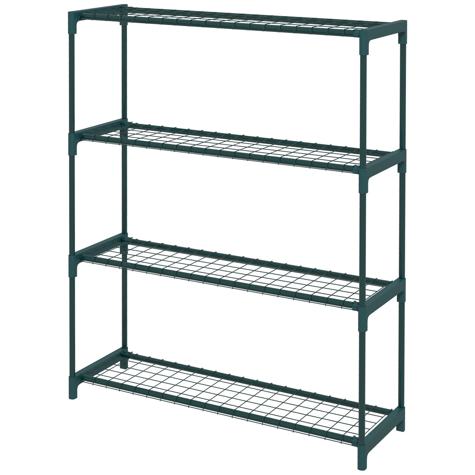 Suporte para plantas suporte para vasos de plantas de 4 níveis com estrutura de aço 89x28x107 cm verde escuro