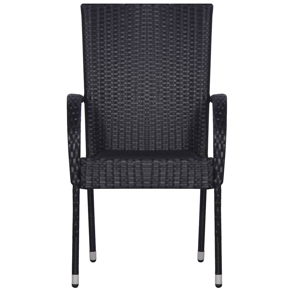 9 Pcs conjunto de jantar para jardim preto