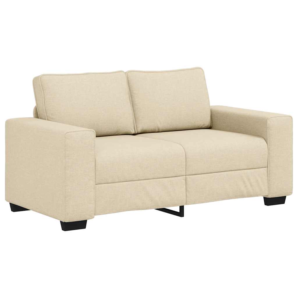 Conjunto de sofá de 2 peças com almofadas em tecido creme
