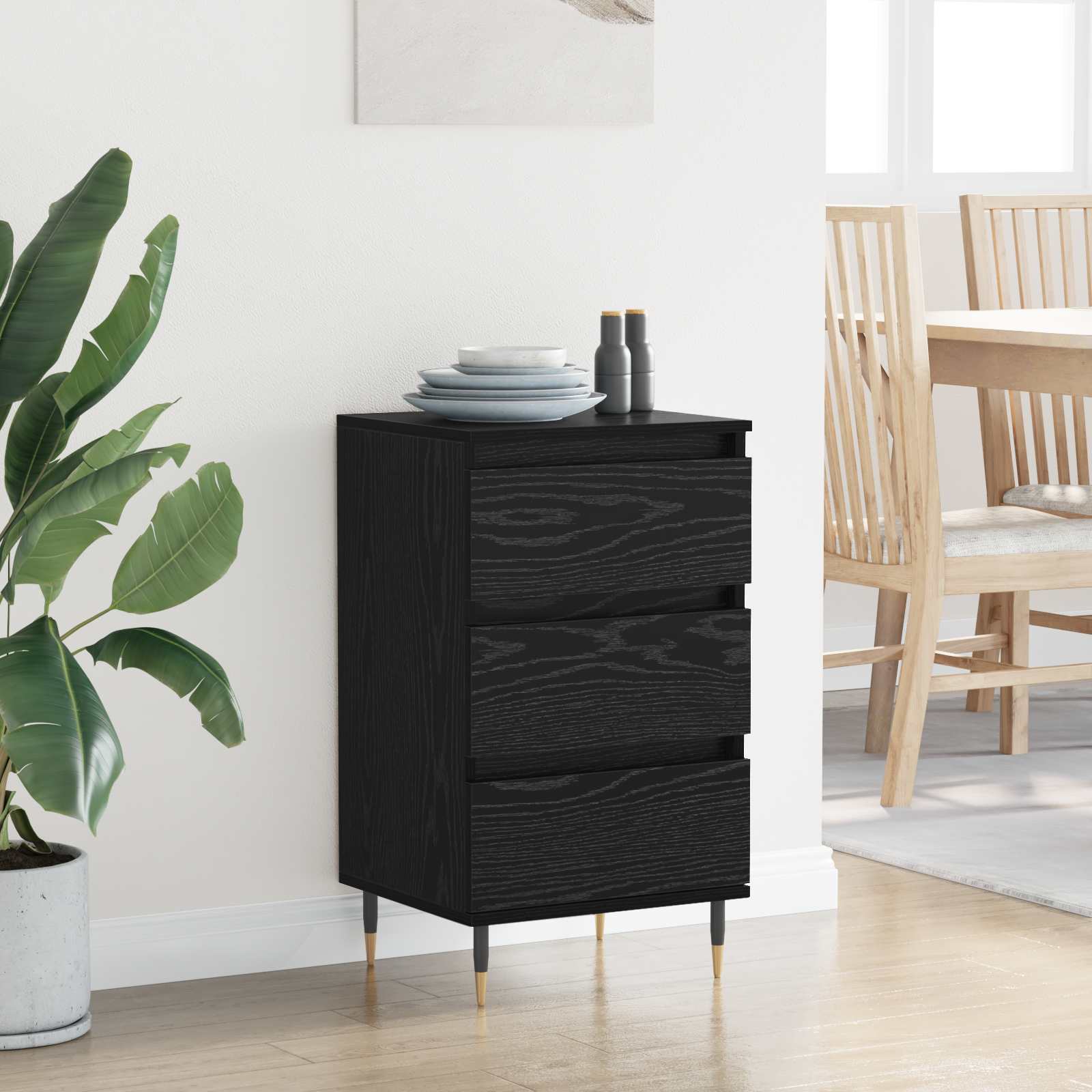 Buffet carvalho preto 35 x 40 x 70 cm derivados de madeira
