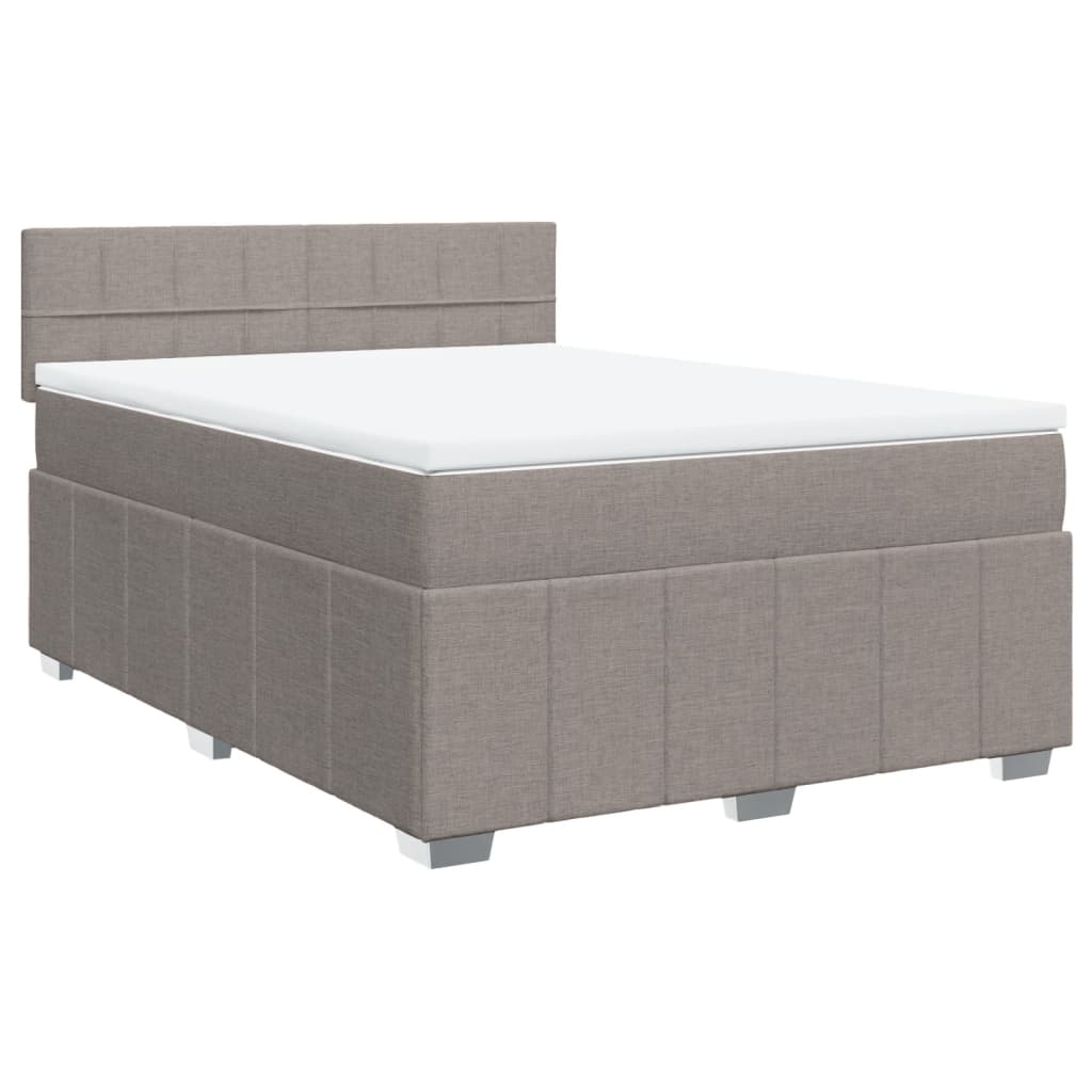 Cama com molas/colchão 140x190 cm tecido castanho-acinzentado