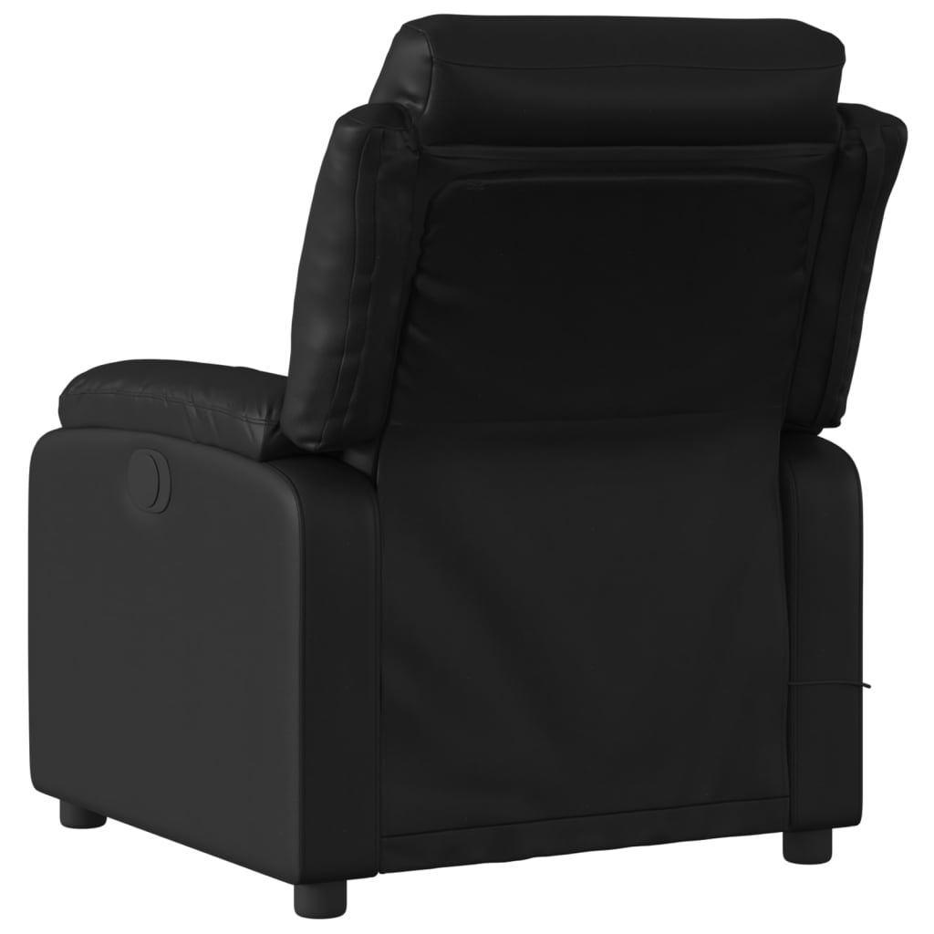 Poltrona de massagem reclinável em couro sintético preto