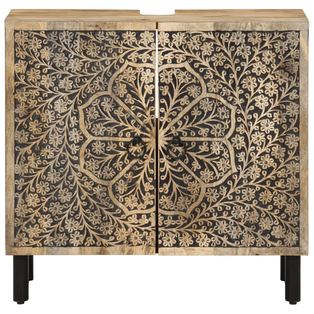 Armário para lavatório 62x33x58 cm madeira de mangueira maciça