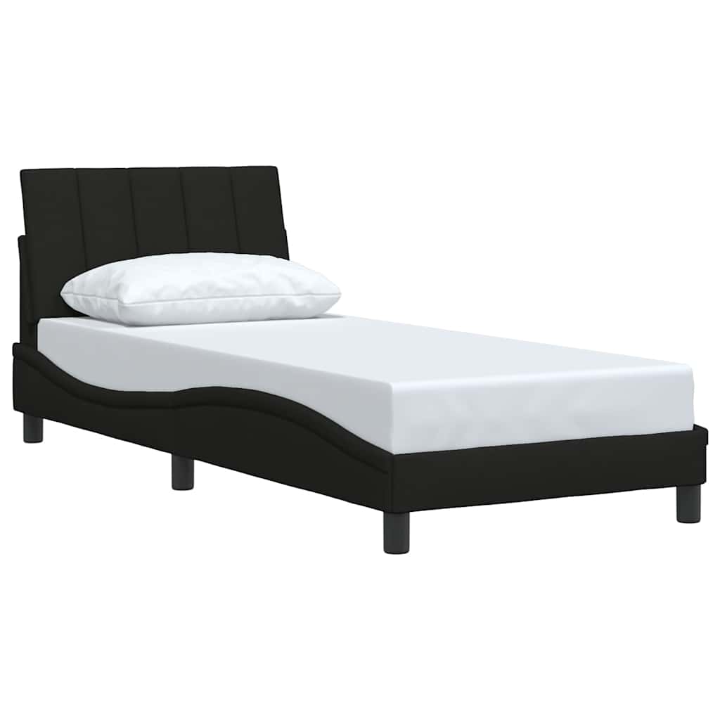 Estrutura de cama sem colchão hanko 90x190 cm tecido preto