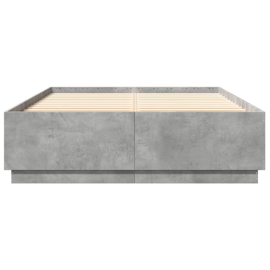 Estrutura de cama 150x200 cm derivados de madeira cinza cimento