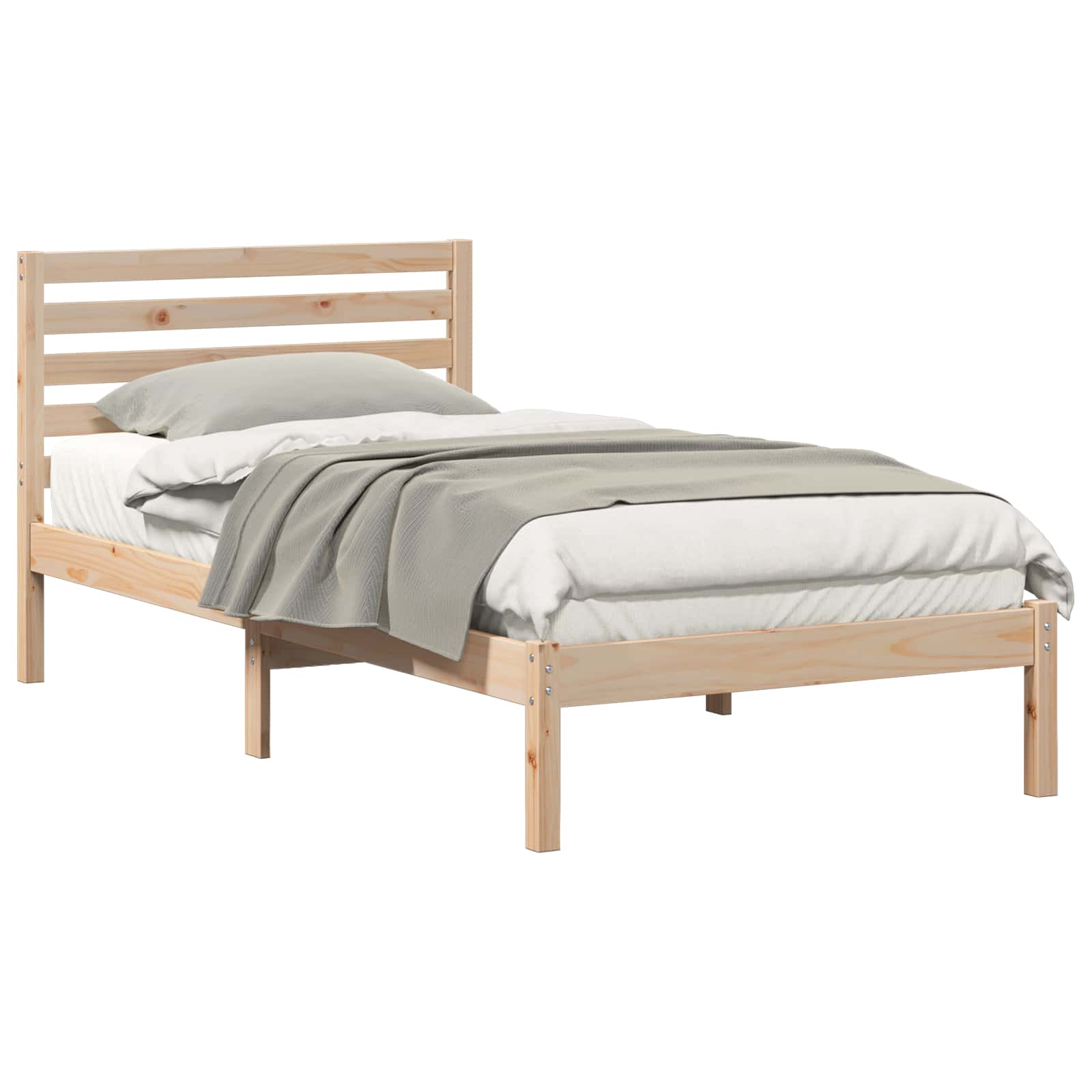 Estrutura da cama com cabeceira castanho 75 x 190 cm