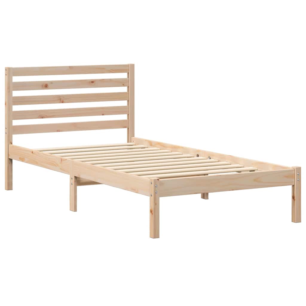Estrutura da cama com cabeceira castanho 75 x 190 cm